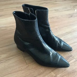 Flat Embossed Ankle Boot 🖤